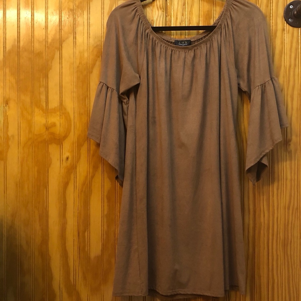 Light Brown Faux Suede Dress!  Worn Once!